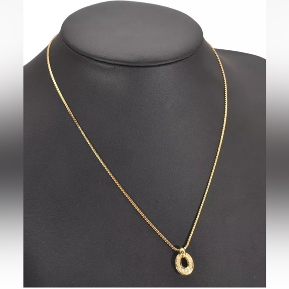 Christian Dior Gold Tone Chain Rhinestone Pendant Necklace 💜 - Picture 13 of 15